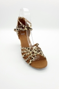 Tanzschuhe D0003LA - Damen Latein Tanzschuh Sandalette leopard Salsa Riemchen 2