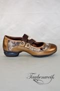 Dance Sneaker TW0001DS - Damen Dance Sneaker Echtleder flexible Sohle Kupferfarbe Blumendruck 1