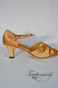 Lateinschuh TW0007LA - Damen Latein Tanzschuh elegant hautfarben glitter Fersenriemchen 1