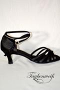 Lateinschuh TW0015LA - Damen Latein Tanzschuh Sandalette Satin schwarz Riemchen 1