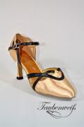 Lateinschuh TW0026LA - Damen Latein Tanzschuh Pumps Tango Hautfarbe schwarz Fersenriemchen 2