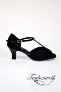 Lateinschuh TW0030LA - Damen Latein Tanzschuh kleine Zehenöffnung schwarz Lack 1