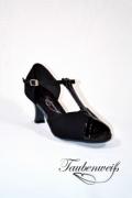 Lateinschuh TW0030LA - Damen Latein Tanzschuh kleine Zehenöffnung schwarz Lack 2