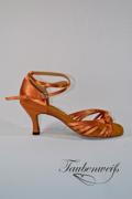 Lateinschuh TW0044LA - Damen Latein Tanzschuh Sandalette Satin Hautfarbe Riemchen Salsa 1