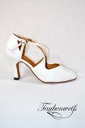 Lateinschuh TW0049LA - Damen Echtleder Latein Tanzschuh Pumps Tango Kreuzristriemchen weiß 1