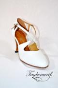 Lateinschuh TW0049LA - Damen Echtleder Latein Tanzschuh Pumps Tango Kreuzristriemchen weiß 2