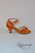 Lateinschuh TW0056LA - Damen Latein Tanzschuh Sandalette Satin Hautfarbe Riemchen Knoten 1