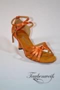 Lateinschuh TW0056LA - Damen Latein Tanzschuh Sandalette Satin Hautfarbe Riemchen Knoten 2