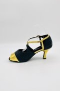Lateinschuh TW0090LA - Damen Latein Tanzschuh Pumps Kreuzristriemchen schwarz gold 3