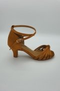 Lateinschuh TW0085LA - Damen Latein Tanzschuh Sandalette Satin Hautfarbe Riemchen Knoten 1