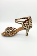 Tanzschuhe D0003LA - Damen Latein Tanzschuh Sandalette leopard Salsa Riemchen 3