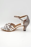 Tanzschuhe D0019LA - Riemchensandalette silber kupfer Salsa Lateintanz Fersenriemchen 3