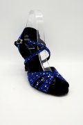 Tanzschuhe D0021LA - Damen Latein Tanzschuh Sandalette Strass glitzer blau Salsa 2