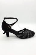 Tanzschuhe D0023LA - Damen Latein Tanzschuh Pumps Tango elegant Fersenriemchen Satin 1