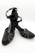Tanzschuhe D0023LA - Damen Latein Tanzschuh Pumps Tango elegant Fersenriemchen Satin 4