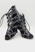 Tanzschuhe D0027LA - Damen Latein Tanzschuh Ankle Boots schwarz Strass Salsa 4