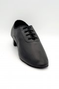 Tanzschuhe H0001LA - Herren Latein Tanzschuh schwarzes Kunstleder Cuban Absatz Ledersohle 2