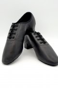 Tanzschuhe H0001LA - Herren Latein Tanzschuh schwarzes Kunstleder Cuban Absatz Ledersohle 4