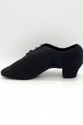 Tanzschuhe H0002LA - Herren Latein Tanzschuh schwarz Cuban Absatz geteilte Ledersohle 3