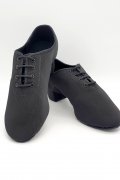 Tanzschuhe H0002LA - Herren Latein Tanzschuh schwarz Cuban Absatz geteilte Ledersohle 4