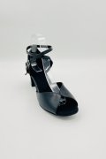 Tanzschuhe D0036LA - Damen Latein Tanzschuh Pumps Tango Blockabsatz schwarz Leder Fesselriemchen 2
