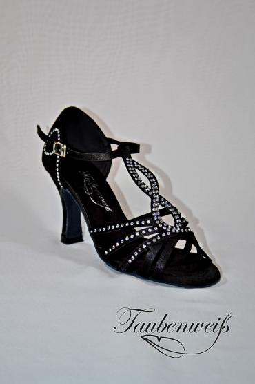Lateinschuh TW0031LA - Damen Latein Tanzschuh elegant T-Steg Strass Satin Salsa sexy 2