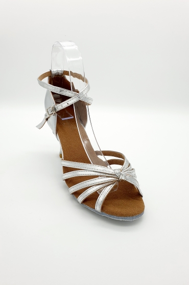 Tanzschuhe D0001LA - Damen Latein Tanzschuh Sandalette silber Salsa Riemchen 2
