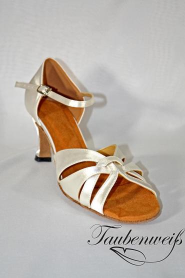 Lateinschuh TW0016LA - Damen Latein Tanzschuh elegant weiß Fersenriemchen schlicht 2