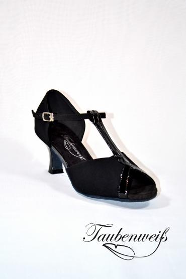 Lateinschuh TW0030LA - Damen Latein Tanzschuh kleine Zehenöffnung schwarz Lack 2