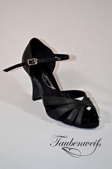 Lateinschuh TW0050LA - Damen Latein Tanzschuhe elegant schwarz Echtleder Fersenriemchen 2