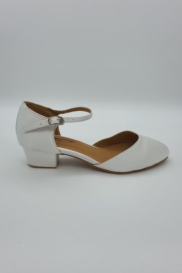 Lateinschuh TW0082LA - Damen Latein Tanzschuh Pumps weiß Tango elegant Fersenriemchen 1