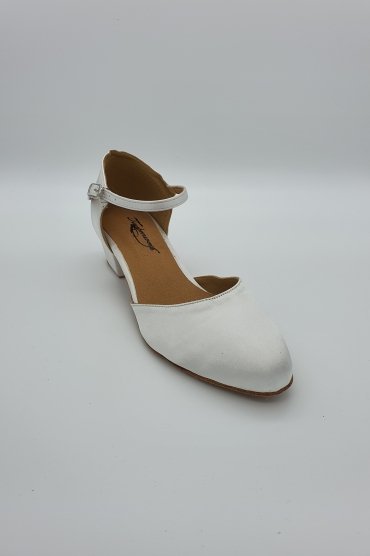 Lateinschuh TW0082LA - Damen Latein Tanzschuh Pumps weiß Tango elegant Fersenriemchen 2