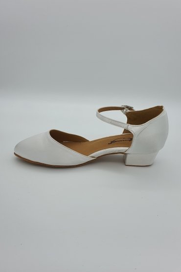Lateinschuh TW0082LA - Damen Latein Tanzschuh Pumps weiß Tango elegant Fersenriemchen 3