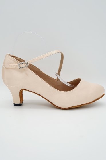 Tanzschuhe D0002ST - Damen Standard Tanzschuh Pumps Tango elegant Satin Ristriemchen