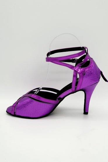 Tanzschuhe D0020LA - Riemchensandalette brombeerviolett Salsa Lateintanz Fesselriemchen 3