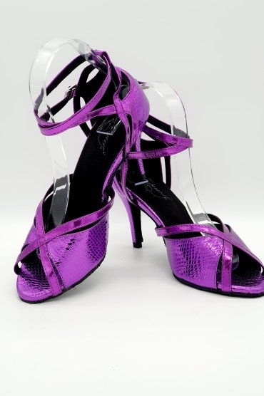 Tanzschuhe D0020LA - Riemchensandalette brombeerviolett Salsa Lateintanz Fesselriemchen 4