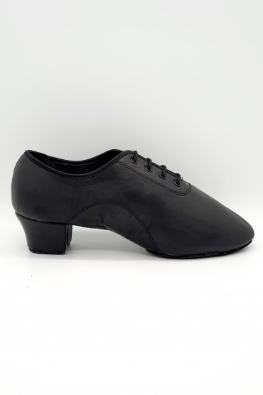 Tanzschuhe H0001LA - Herren Latein Tanzschuh schwarzes Kunstleder Cuban Absatz Ledersohle