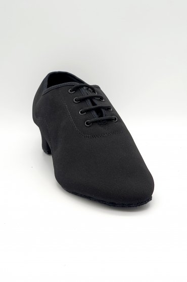 Tanzschuhe H0002LA - Herren Latein Tanzschuh schwarz Cuban Absatz geteilte Ledersohle 2