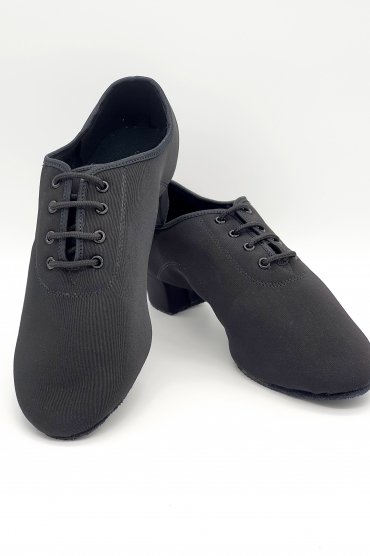 Tanzschuhe H0002LA - Herren Latein Tanzschuh schwarz Cuban Absatz geteilte Ledersohle 4