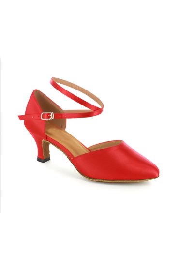 Tanzschuh LA0001TW - Roter Tanzschuh aus Satin – Perfekt für Standard und Latein