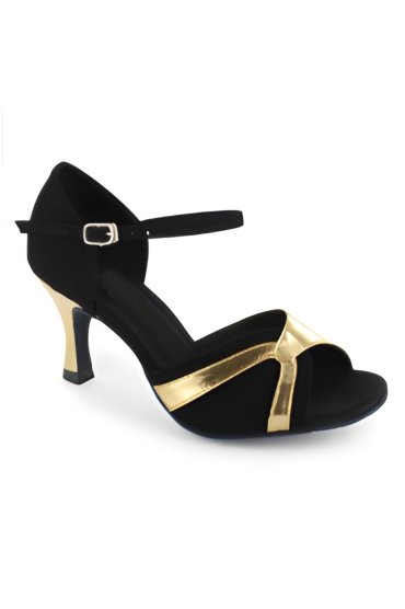 Tanzschuh LA0015TW - Glanzvoller Auftritt mit dem Tanzschuh LA0015TW in Schwarz-Gold 1