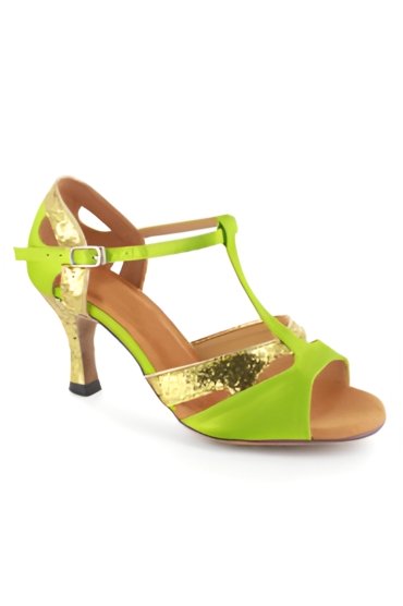 Tanzschuh LA0030TW - Glanzvolle Auftritte mit dem Tanzschuh LA0030TW in Grasgrün & Gold