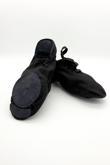 Tanzschuhe TW0001MJ - Jazz und Modern Tanzschuhe schwarz Leinen Ballett dreifach geteilte Sohle schwarz Damen und Herren 4